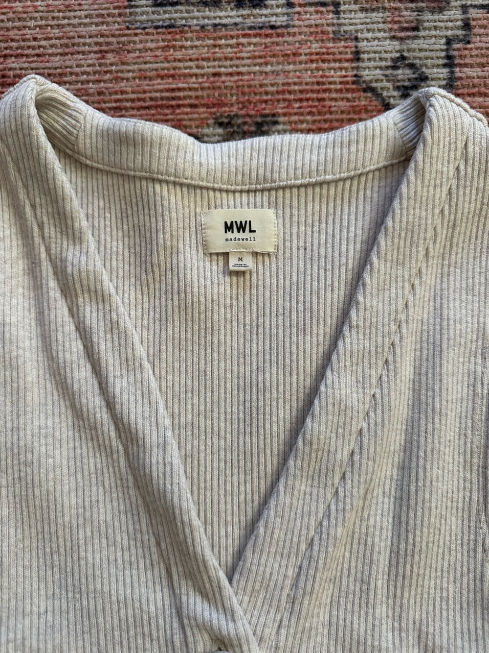 Madewell MWL Ribbed Button Front Tank Top - Picture 3 of 5
